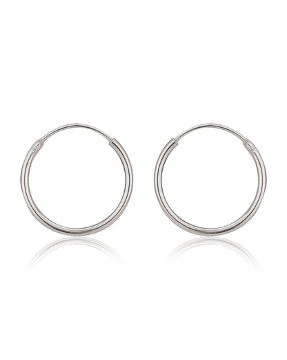Carlton London 925 Sterling Silver  Rhodium Plated Circular Hoop Earring For Women