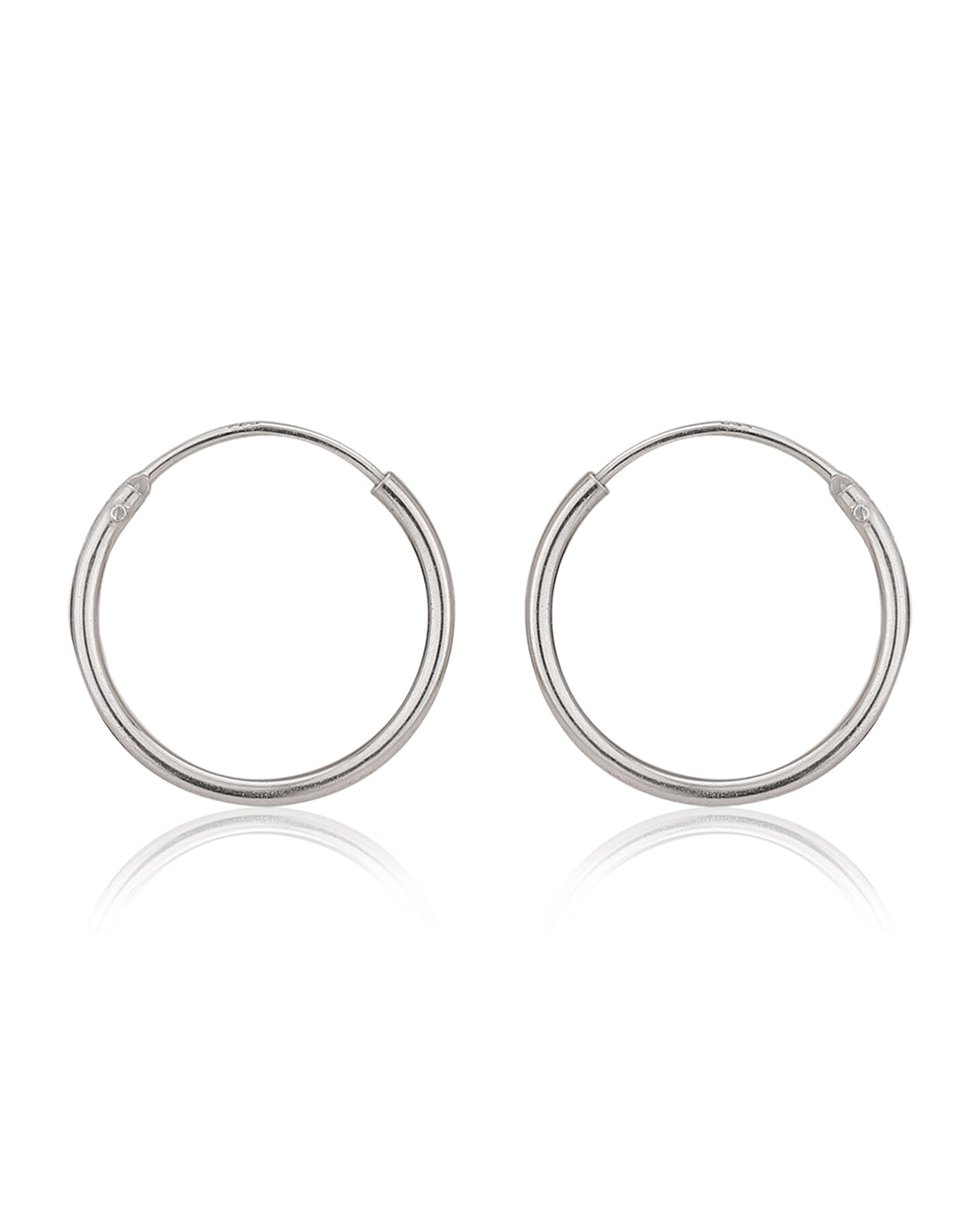 Carlton London 925 Sterling Silver  Rhodium Plated Circular Hoop Earring For Women