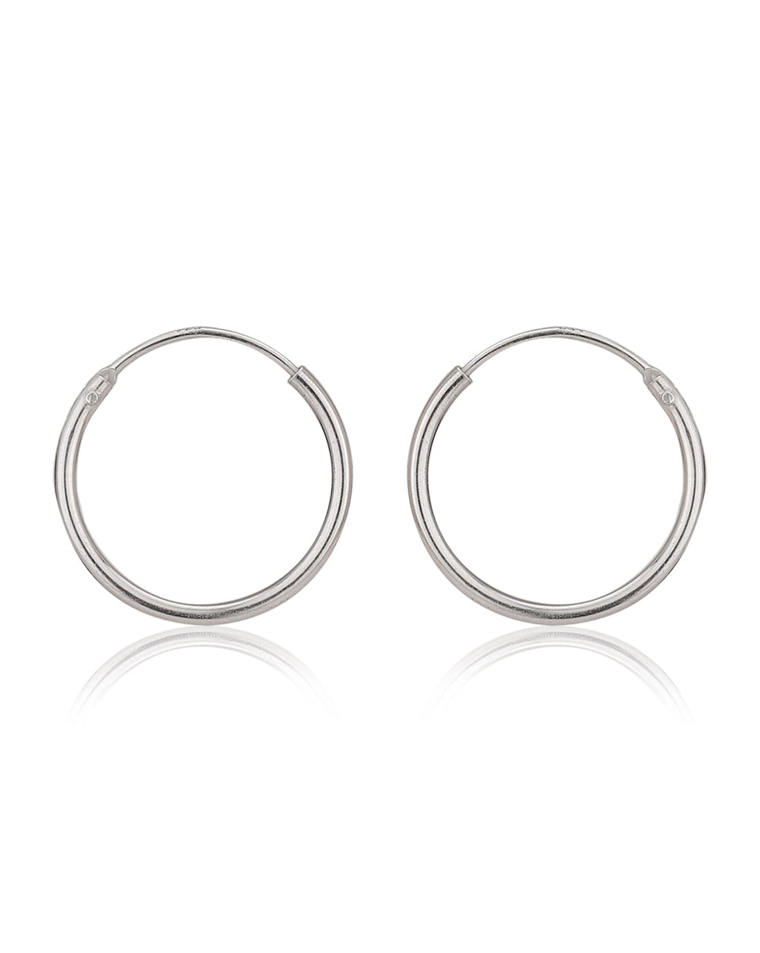 Carlton London 925 Sterling Silver Rhodium Plated Circular Hoop Earring For Women
