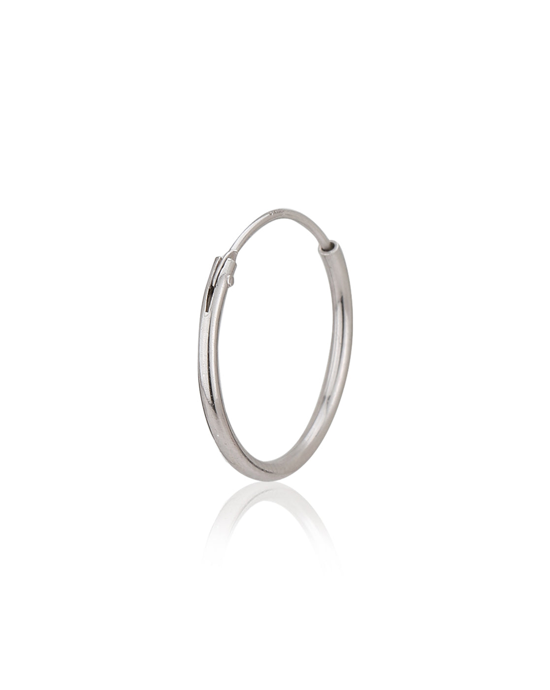 Carlton London 925 Sterling Silver  Rhodium Plated Circular Hoop Earring For Women
