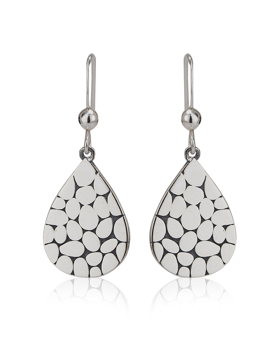 Carlton London 925 Sterling Silver Rhodium Plated Teardrop Drop Earring For Women