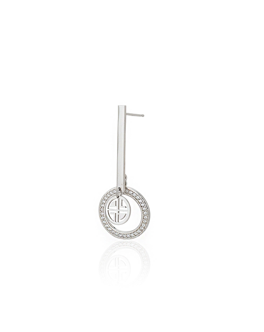 Carlton London 925 Sterling Silver Rhodium Plated Cz Circular Drop Earring For Women