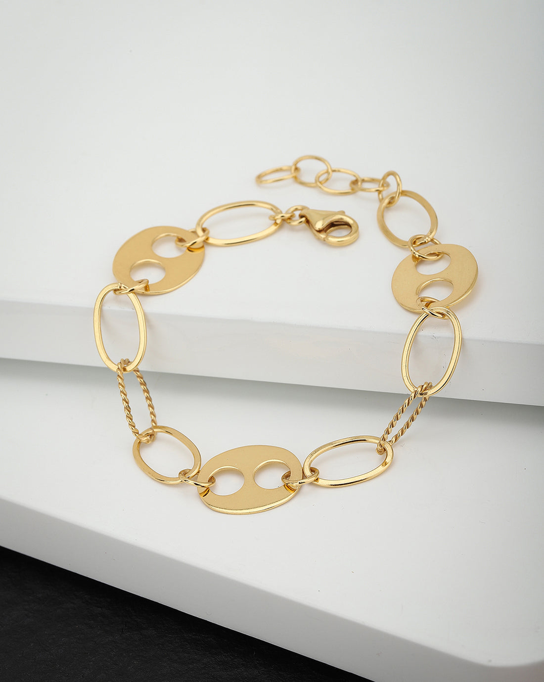 Carlton London-Gold Plated Link Bracelet For Women