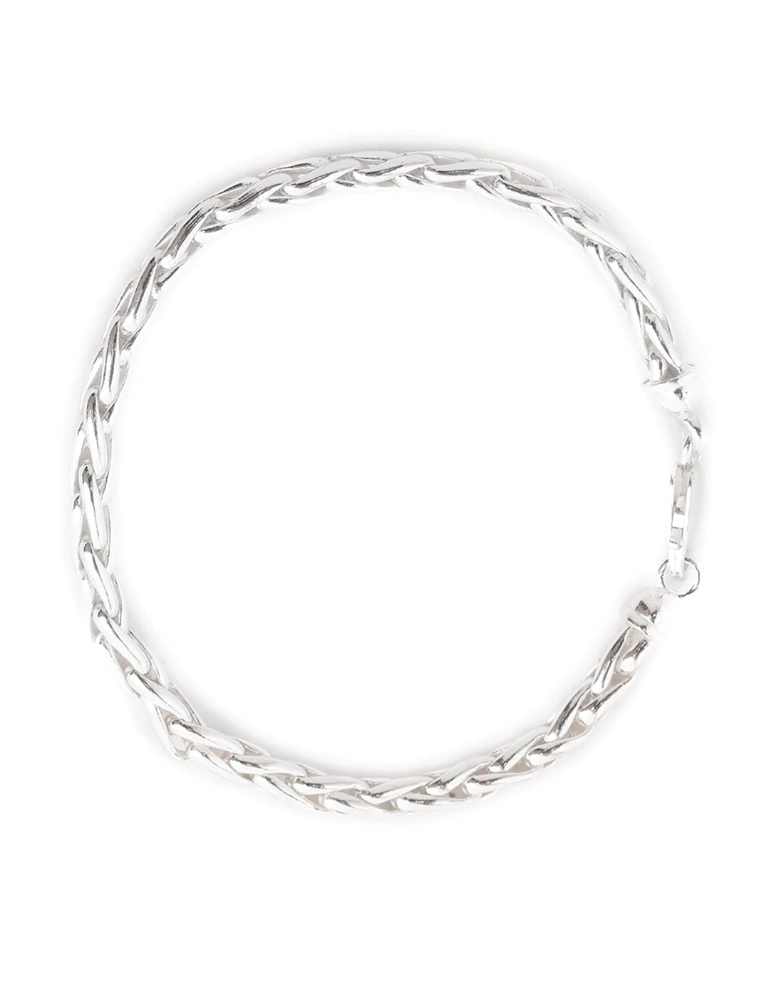 Carlton London Rhodium Plated Link Bracelet for Men