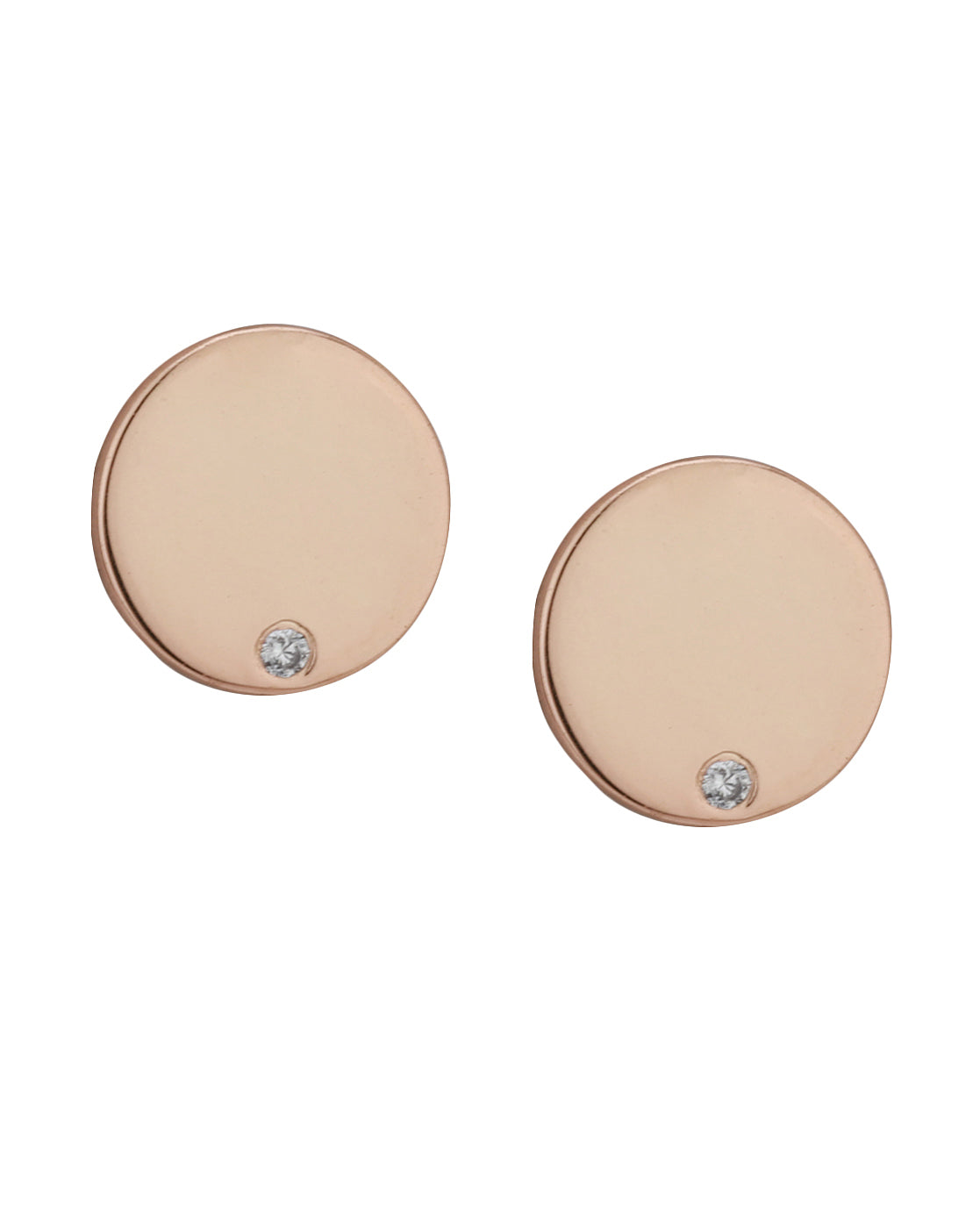 Carlton London Rose Gold Plated Cz Circular Stud Earring For Women