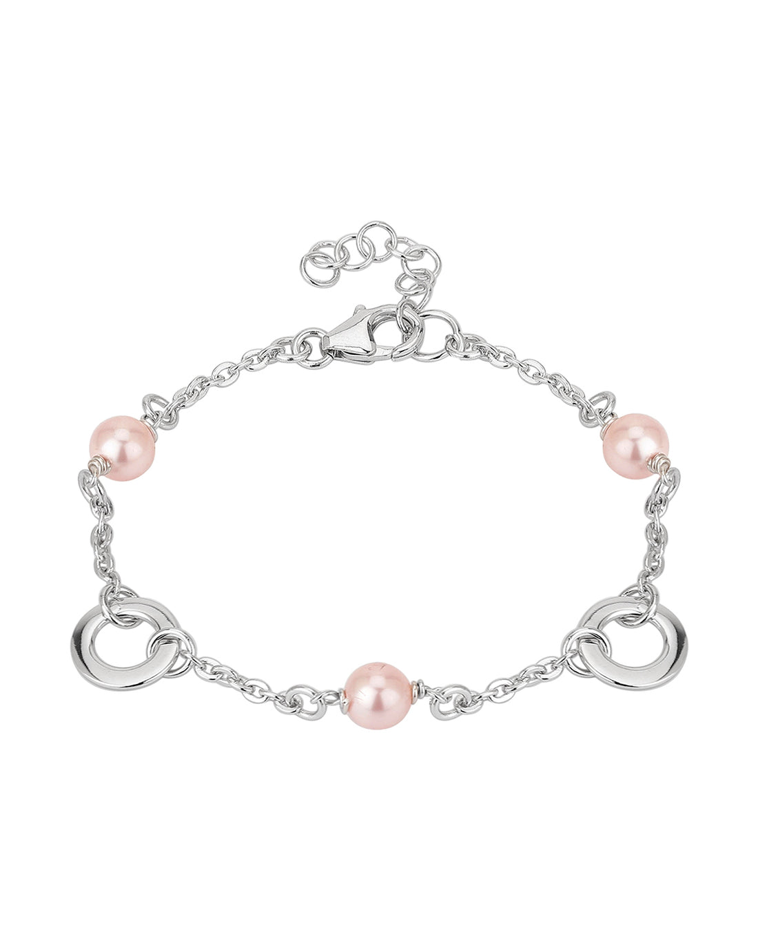 Carlton London Rhodium Plated With Pearl Bracelet For Women