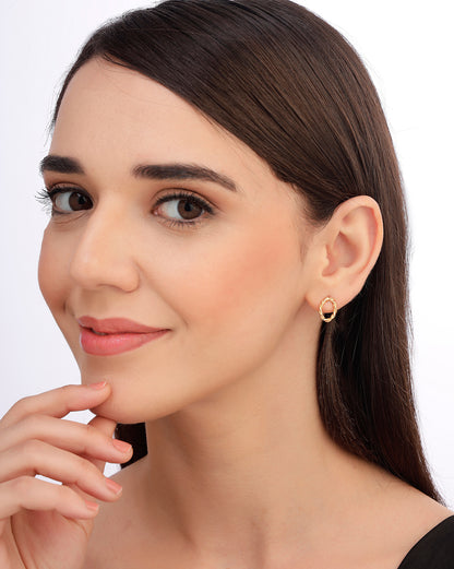 18kt Gold Plated Oval Stud Earring