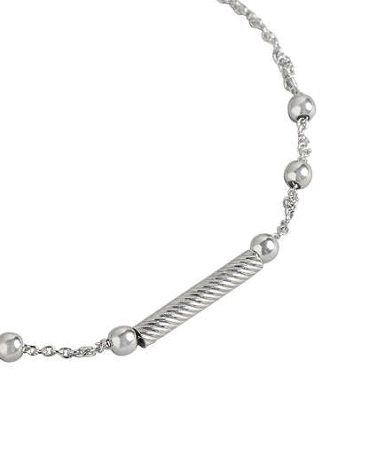 925 Sterling Silver Rhodium Plated Adjustable Charm Bracelet