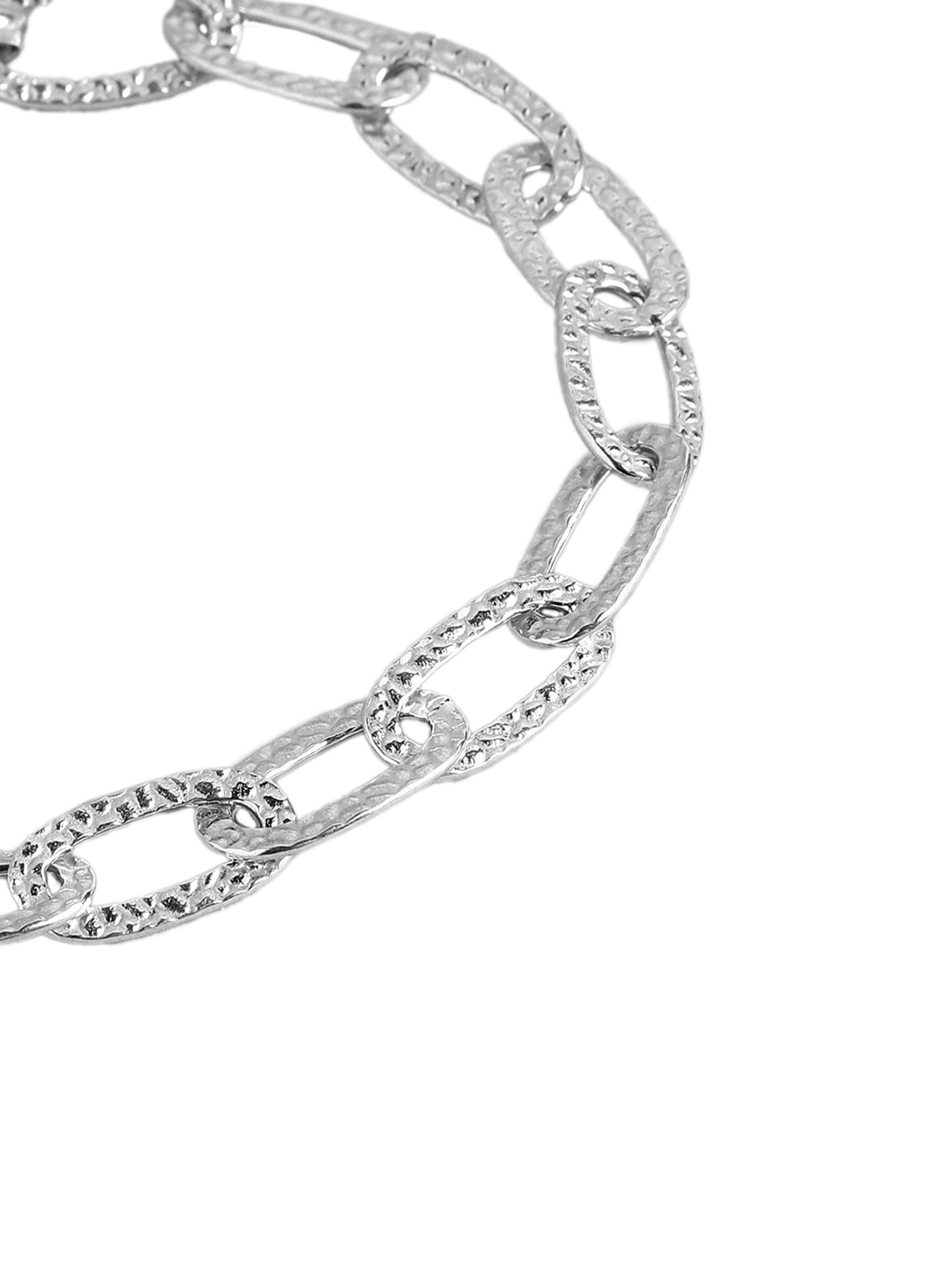 925 Sterling Silver Rhodium Plated Link Bracelet