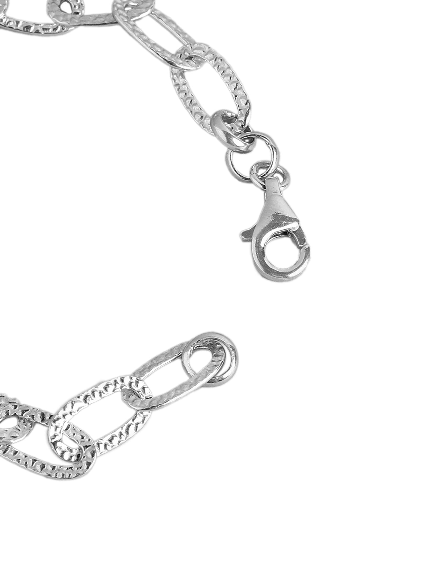 925 Sterling Silver Rhodium Plated Link Bracelet