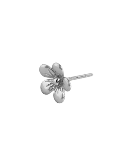 925 Sterling Silver Set of 2 Rhodium-Plated Floral Stud Earring