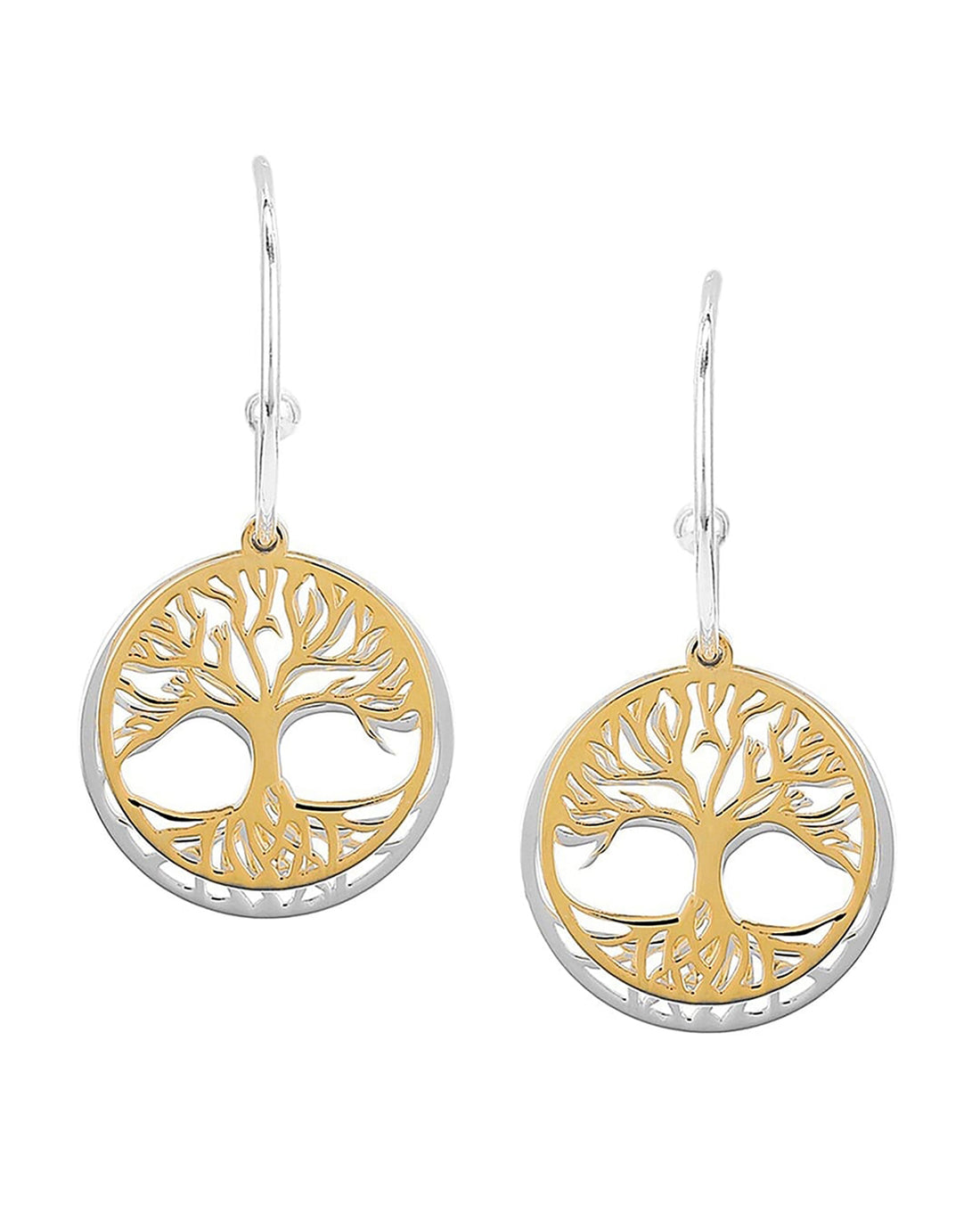 925 Sterling Silver Rhodium Plated And Gold Embellished Kalpvrush Half Hoop Earring For Women