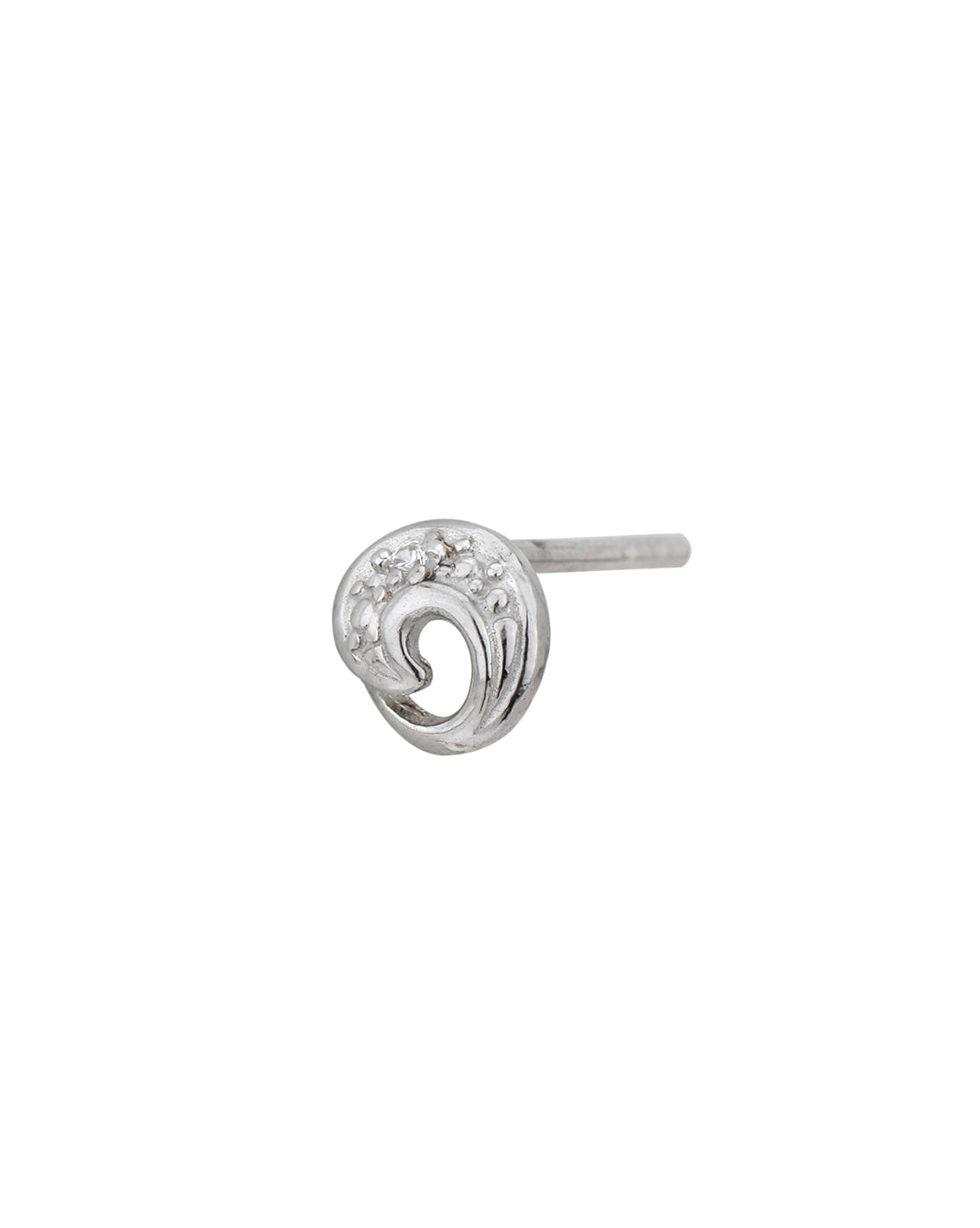 925 Sterling Silver Rhodium Plated CZ Fancy Petite Stud Earring