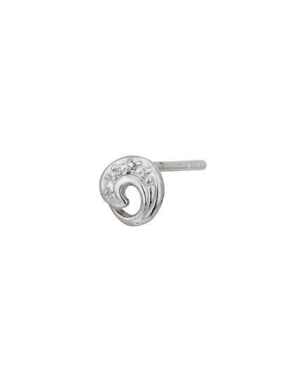 925 Sterling Silver Rhodium Plated CZ Fancy Petite Stud Earring