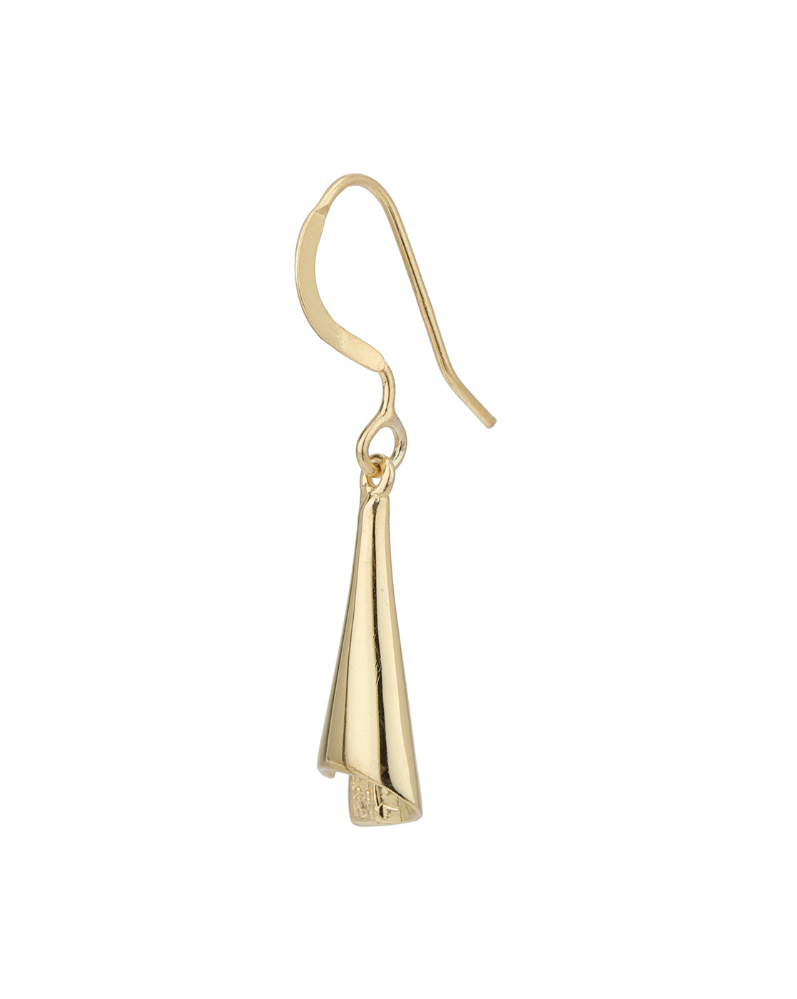 925 Sterling Silver 18kt Gold Plated Contemporary Drop Earring