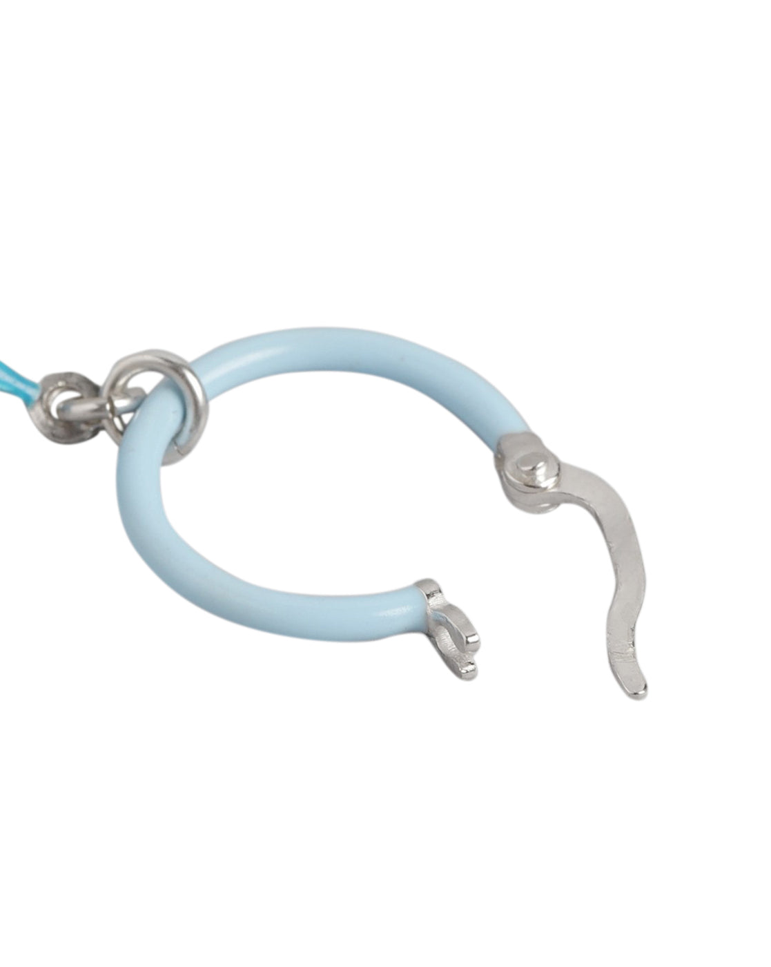 925 Sterling Silver Rhodium Plated Enamel Star Hoop Earring