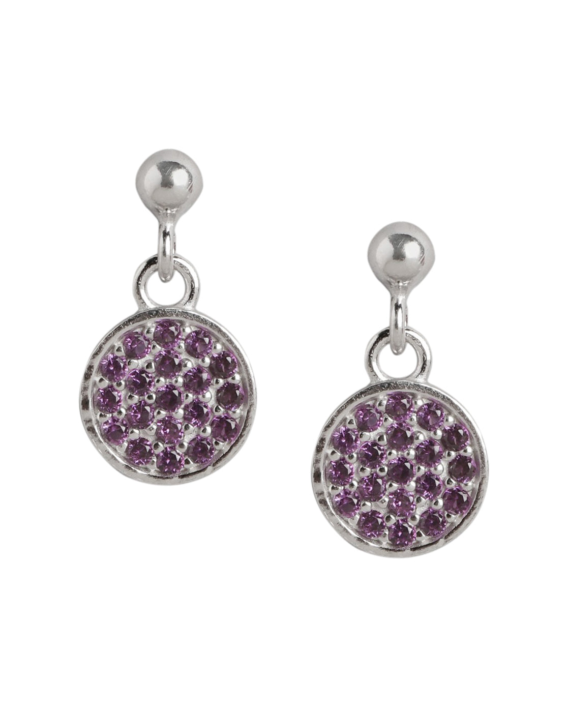 925 Sterling Silver Rhodium Plated with CZ Drop Earring