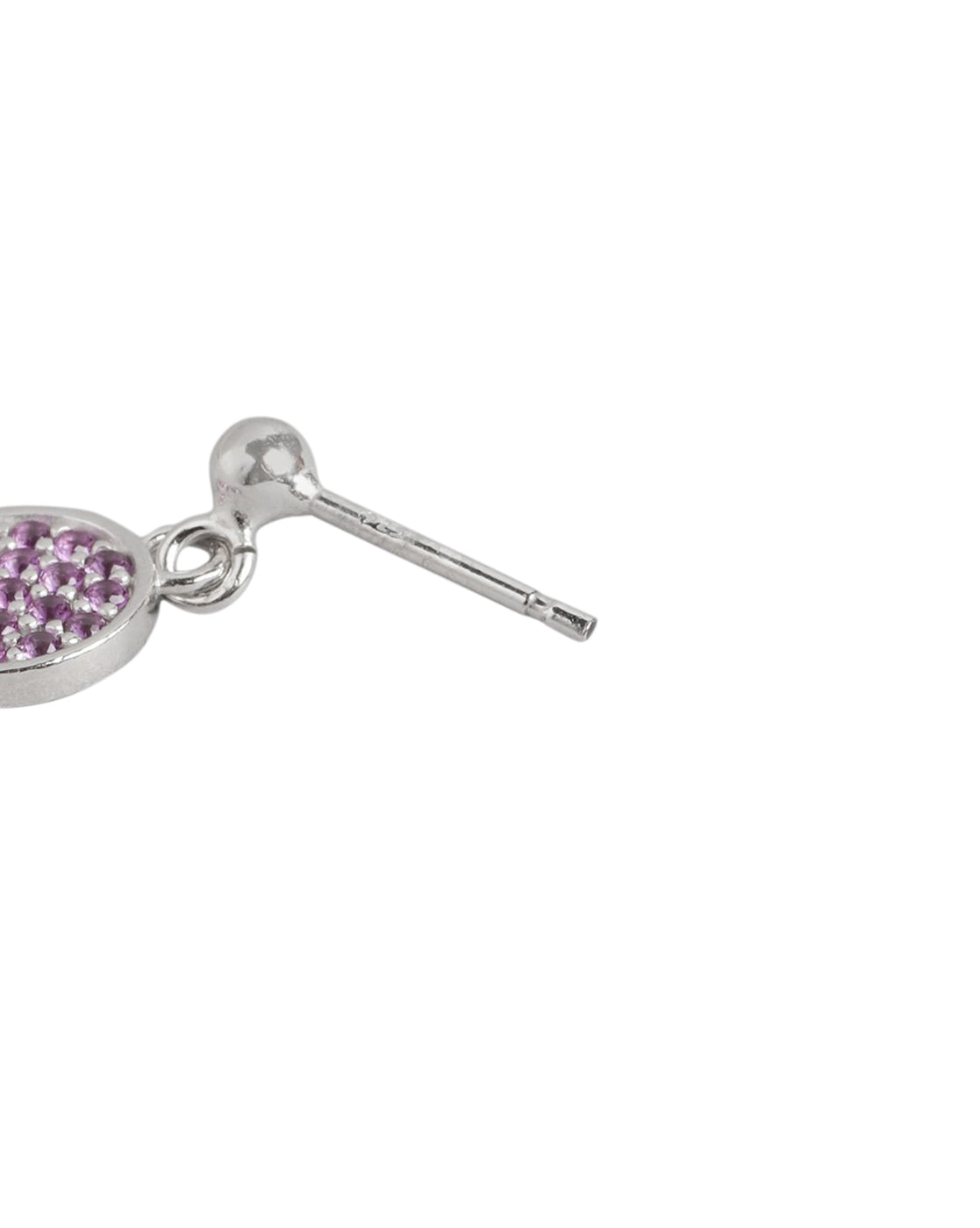 925 Sterling Silver Rhodium Plated with CZ Drop Earring