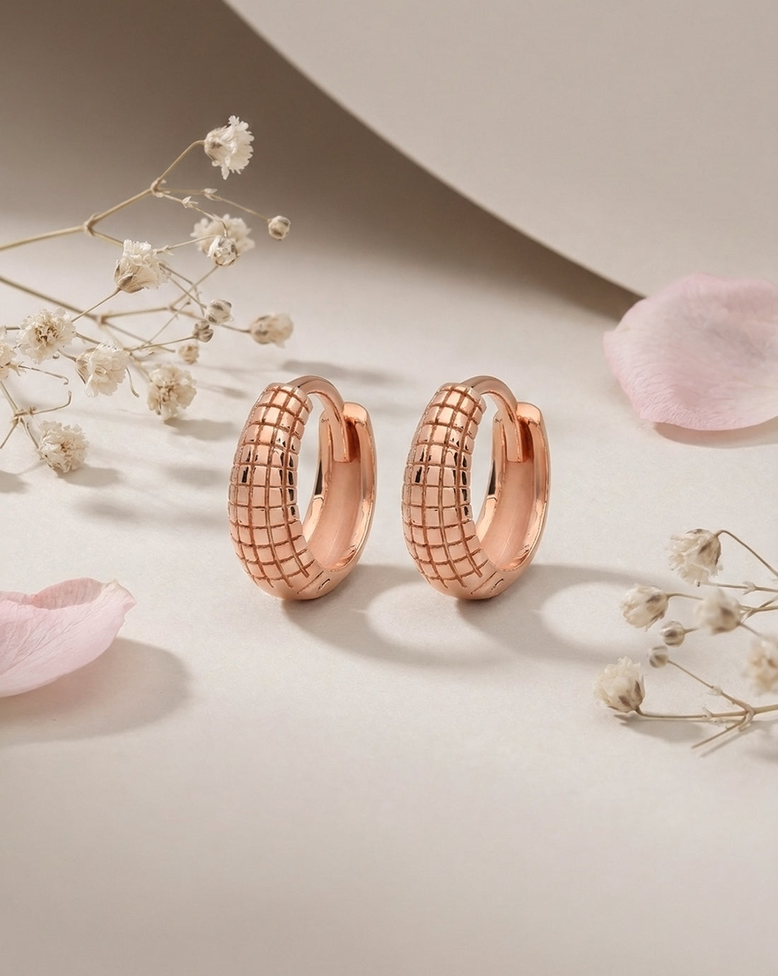 925 Sterling Silver 18kt Rose Gold Plated Timeless Classic Hoop Earring