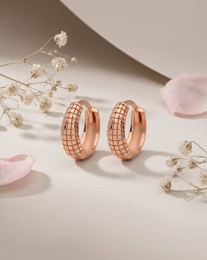925 Sterling Silver 18kt Rose Gold Plated Timeless Classic Hoop Earring