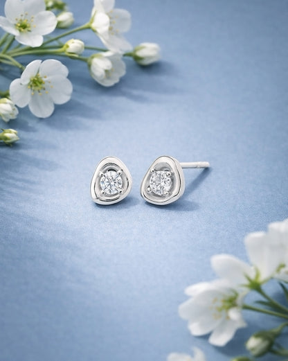 925 Sterling Silver Rhodium Plated CZ Mini Stud Earring