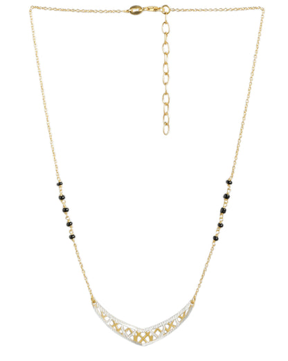 925 Sterling Silver 18kt Gold Plated and Glass Bead Mangalsutra