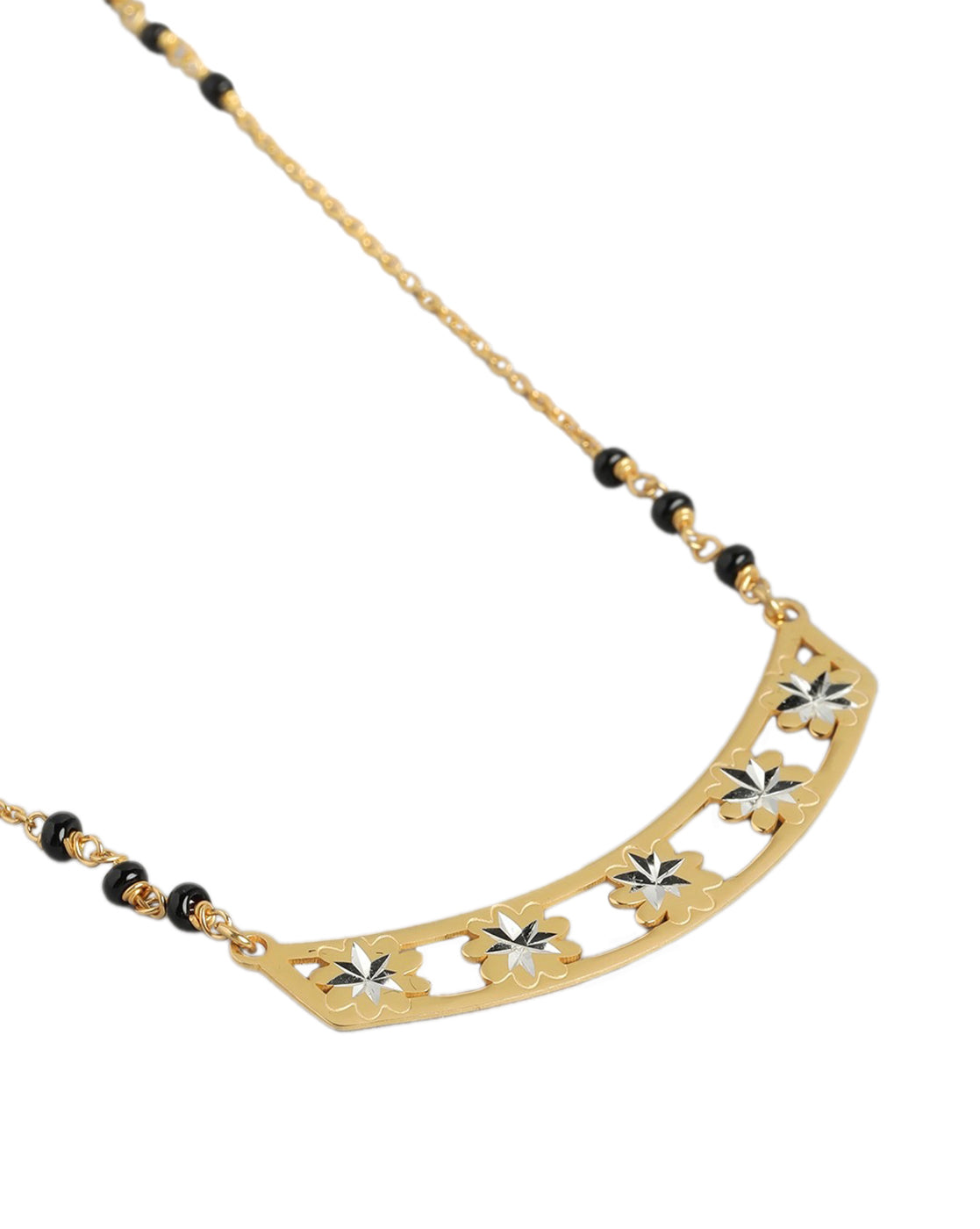925 Sterling Silver with 18kt Gold Plated and Glass Bead Mangalsutra