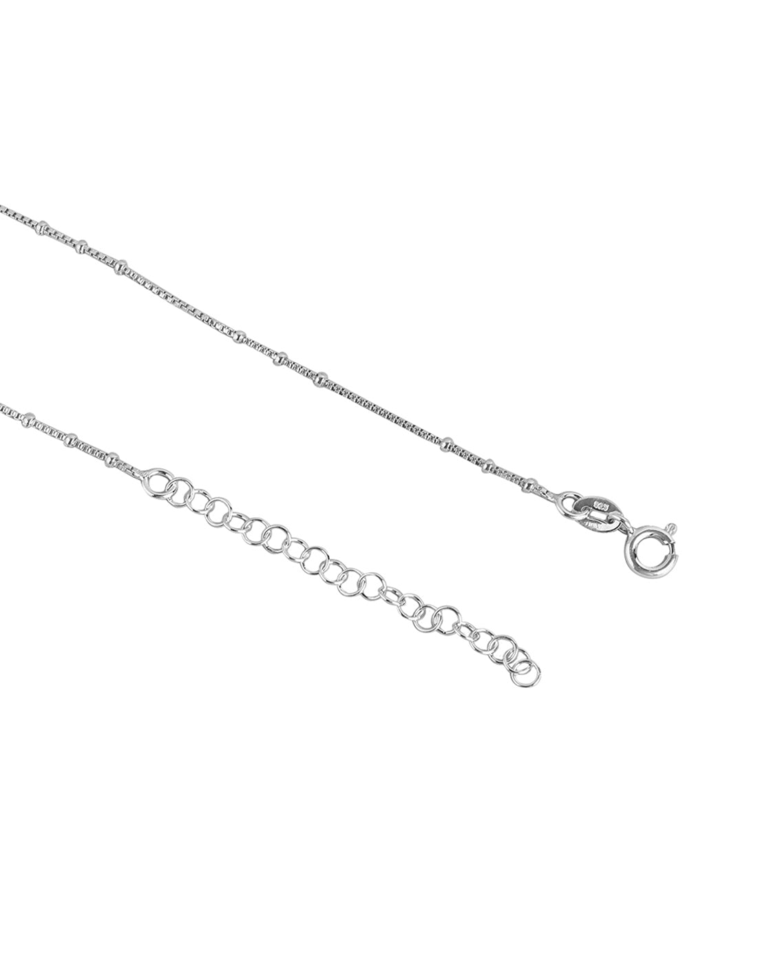 925 Sterling Silver Dangling Star Rhodium Plated Double Chain Choker Necklace