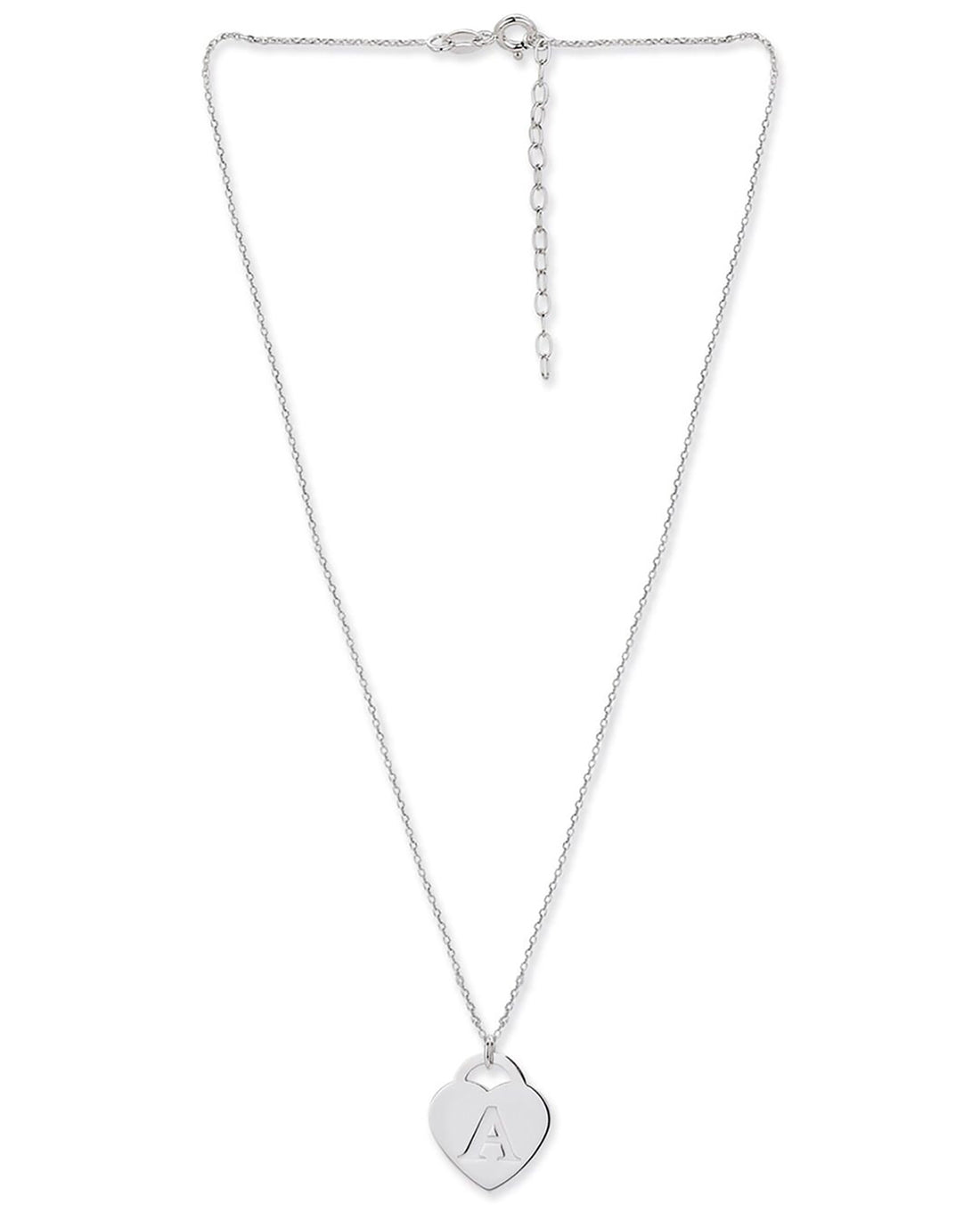925 Sterling Silver Rhodium Plated And Alphabet Pendant With Chain For Women