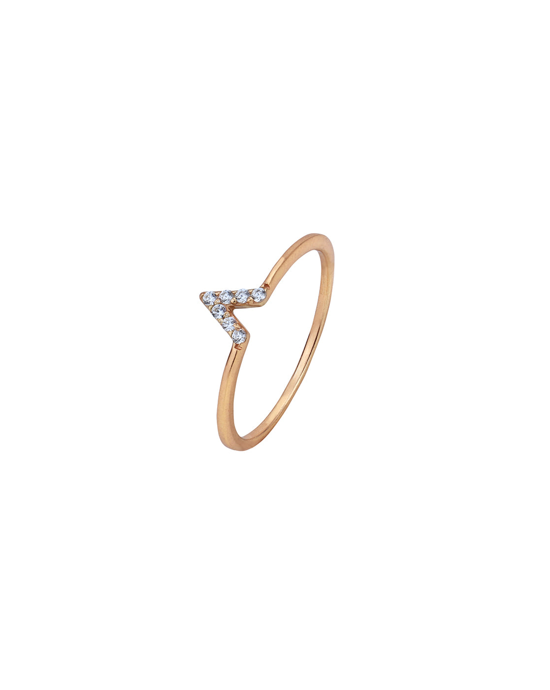 925 Sterling Silver 18kt Rose Gold Plated with CZ Fancy Ring for women