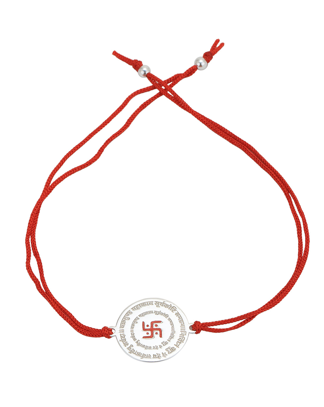 925 Sterling Silver Rhodium Plated Swastik with Enamel Rakhi for men