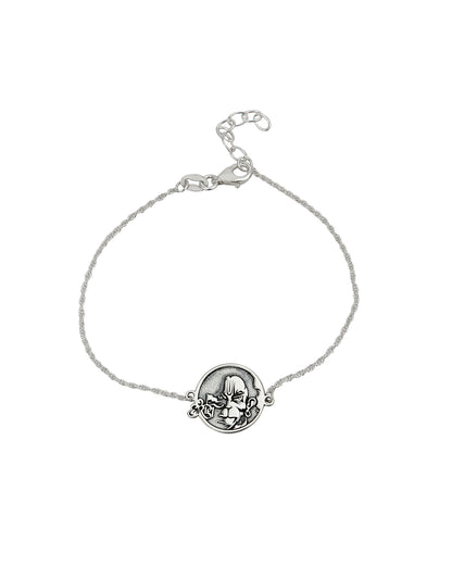 925 Sterling Silver Engrave and Silver Plated Lord Angry Hanuman Oxidised Rakhi