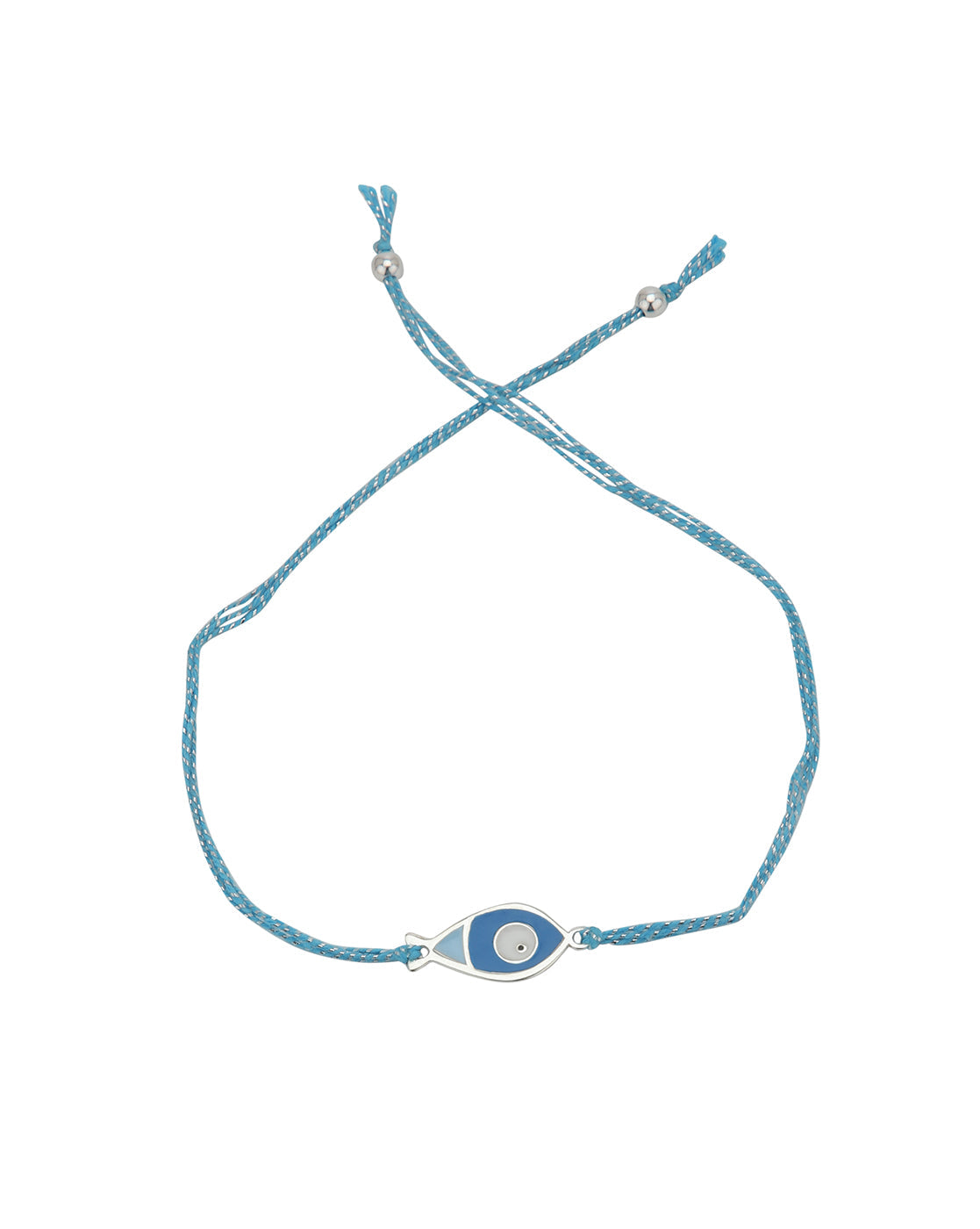 925 Pure Sterling Silver Enamel and Silver Plated Evil Eye Rakhi