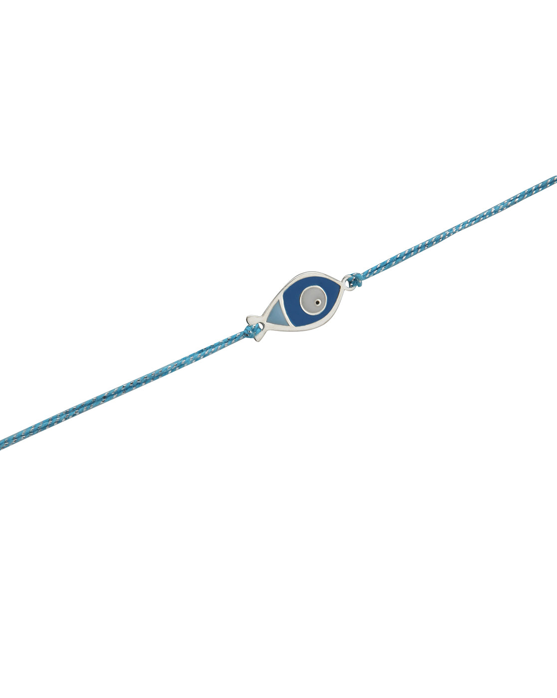 925 Pure Sterling Silver Enamel and Silver Plated Evil Eye Rakhi