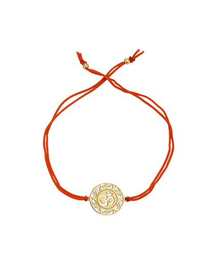 925 Sterling Silver 18kt Gold Plated OM Rakhi for men