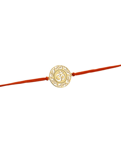 925 Sterling Silver 18kt Gold Plated OM Rakhi for men