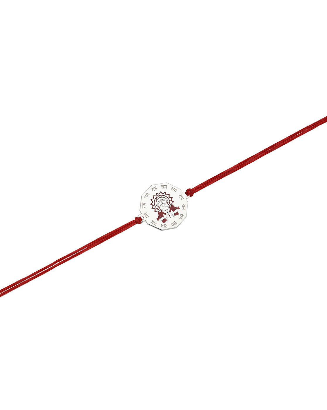 925 Sterling Silver Rhodium Plated Enamel Lord Hanuman Engrave Ram Rakhi for men
