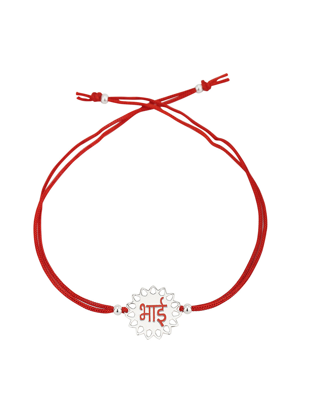 Carlton London Red 925 Sterling Silver Rakhi