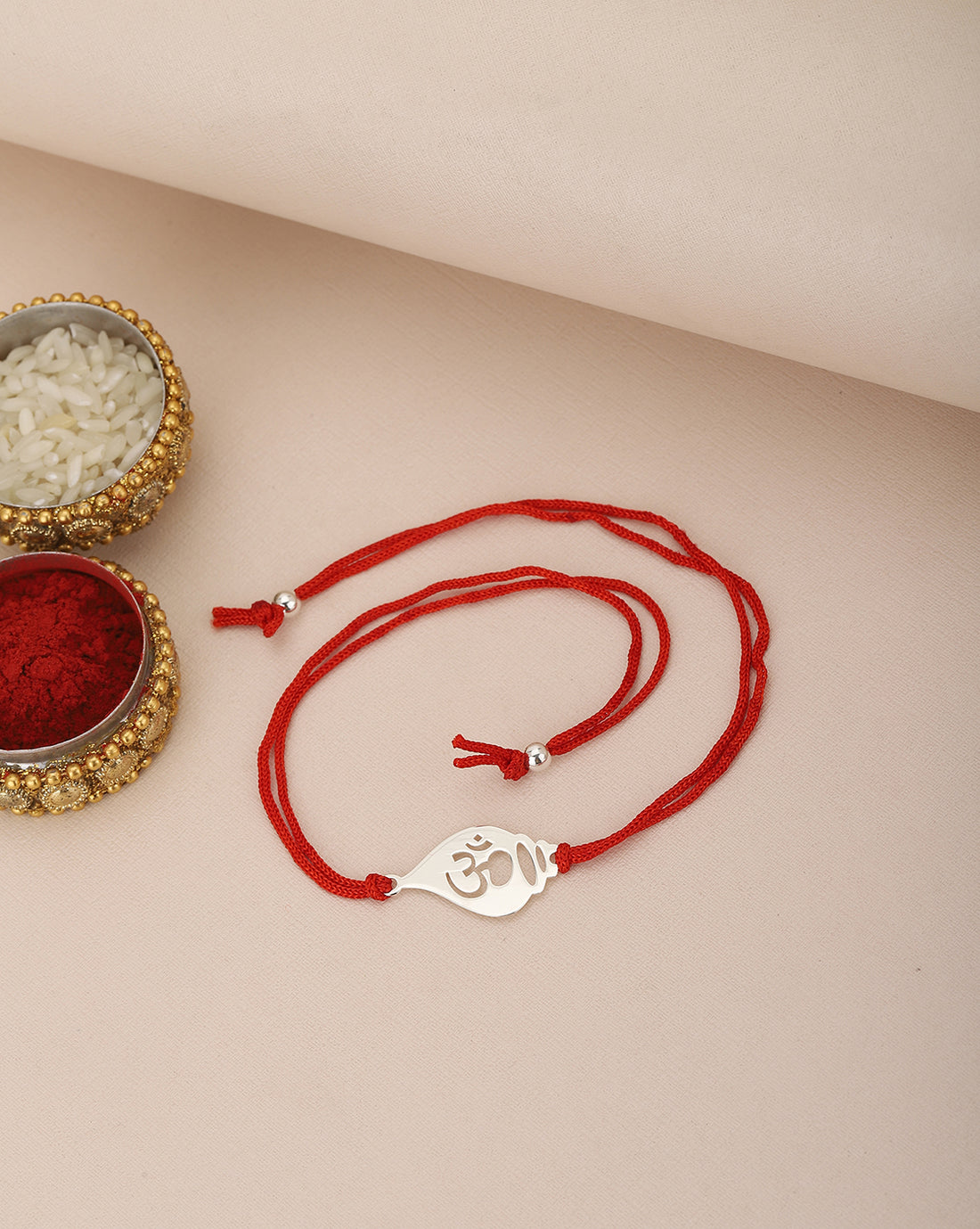 Carlton London Men Red 925 Sterling Silver Rakhi