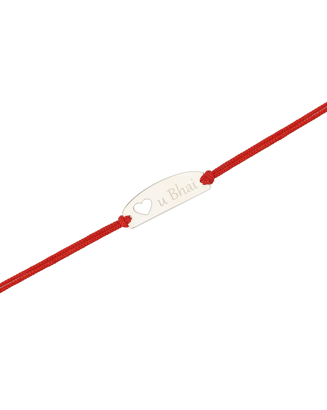 Carlton London Men Silver-Toned Red Typography Engraved 925 Sterling Silver Rakhi