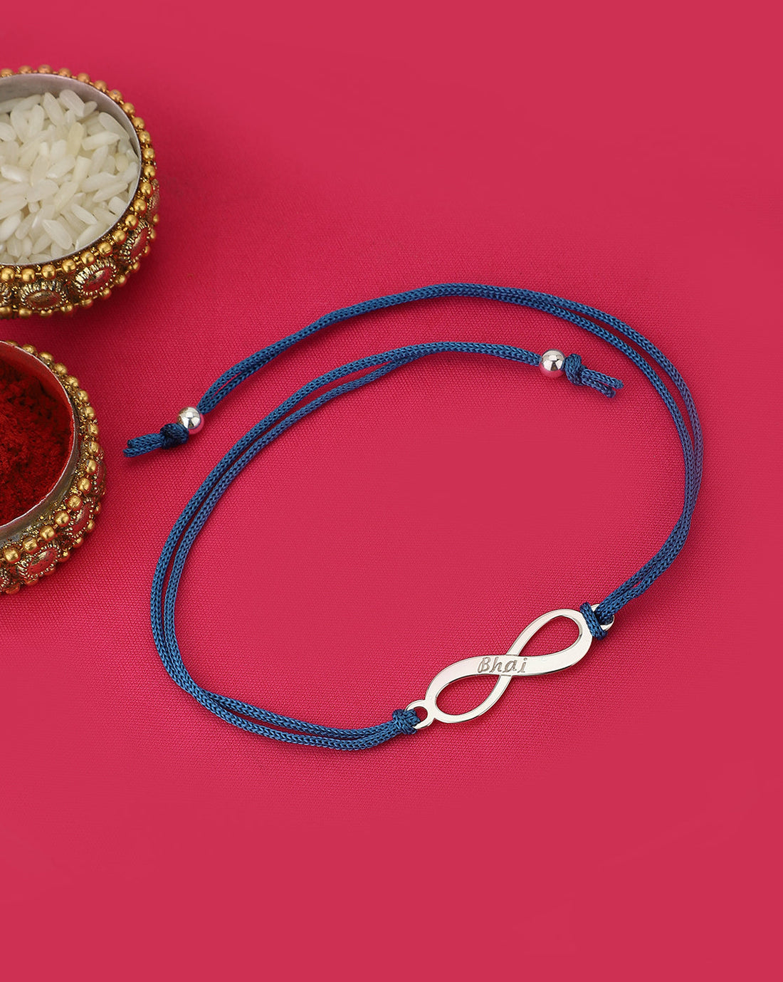 Carlton London Blue 925 Sterling Silver Rakhi
