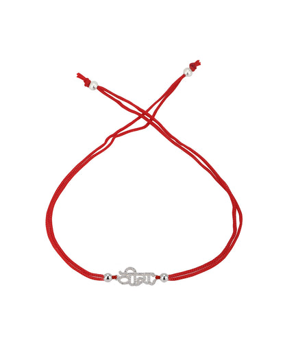 Carlton London Men Red 925 Sterling Silver Plated Rakhi