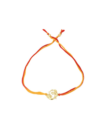 Carlton London Gold-Toned Red 925 Sterling Silver Rakhi
