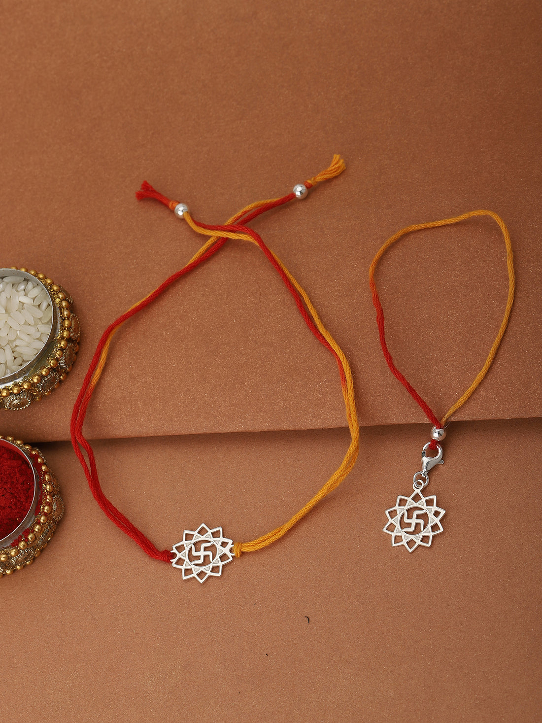 Carlton London 925 Sterling Silver Bhaiya Bhabhi Rakhi