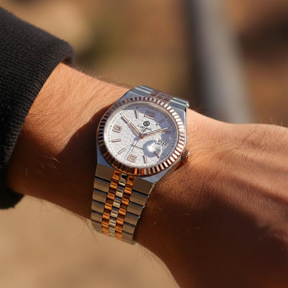 Carlton London Men Rover White Analog Watch CL-ROVER-SLWHT