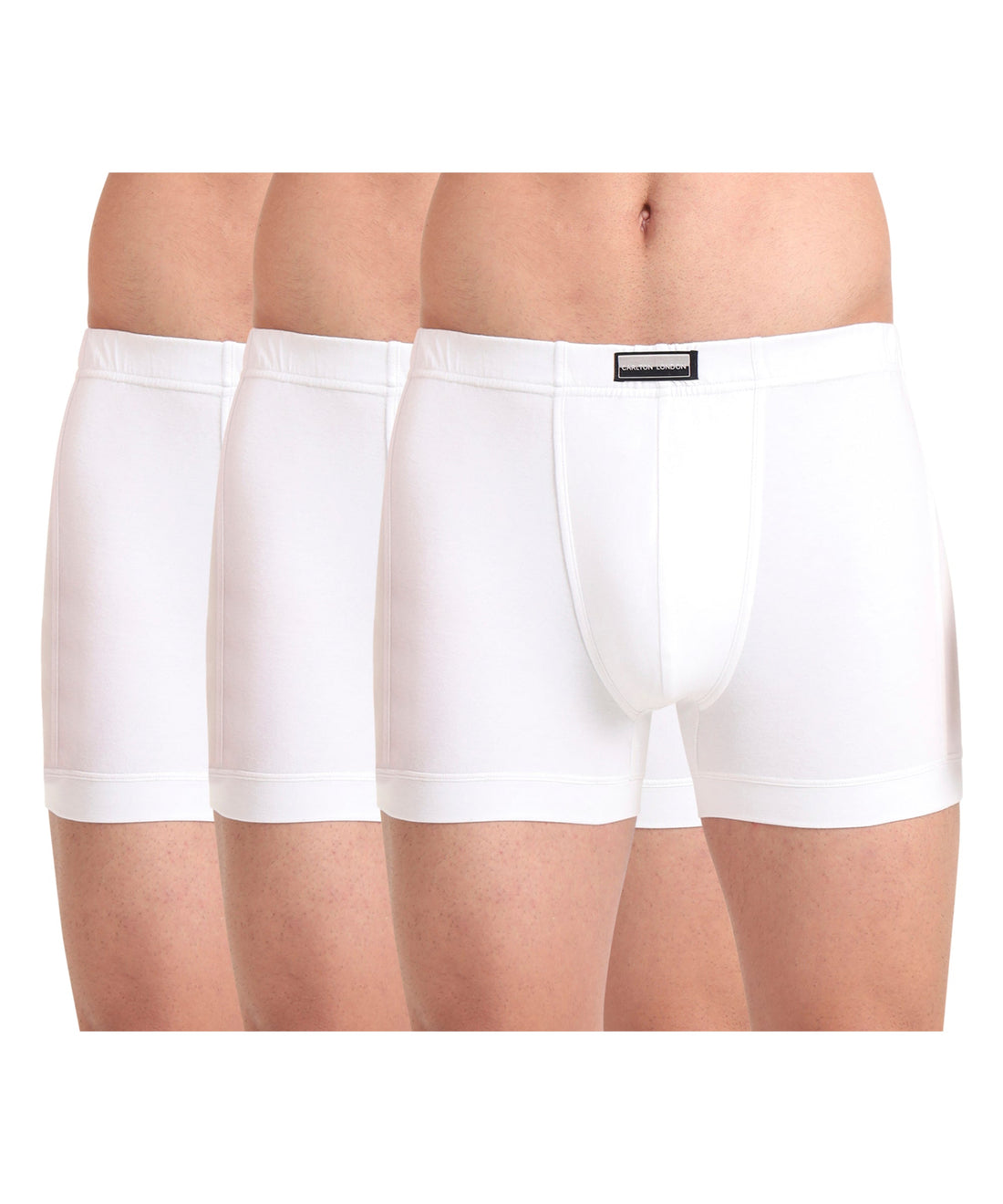 Trunk White Pack of 3  Cotton Spandex Fabric with Classic Fit Style 001