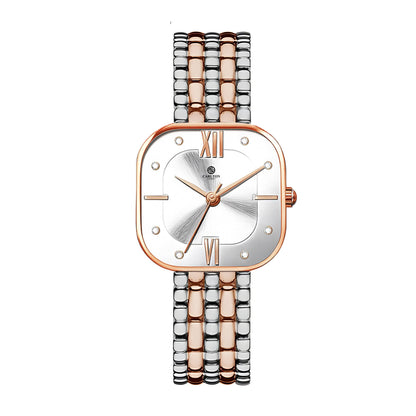 Chelsea Women White Dial Dual Tone Strap Stainless Steel Analog Watch - CHELWHT-A1
