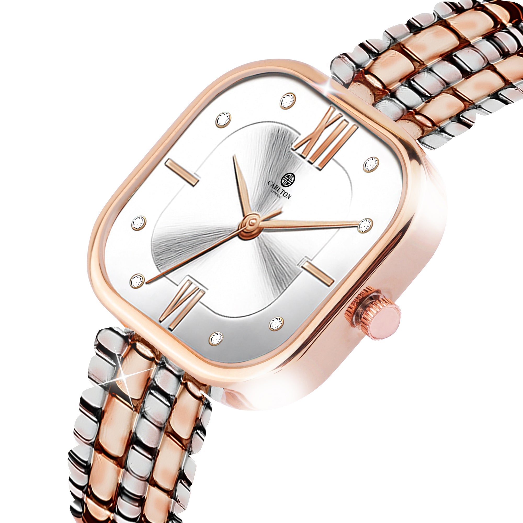 Chelsea Women White Dial Dual Tone Strap Stainless Steel Analog Watch - CHELWHT-A1
