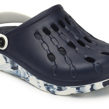 Men Perforated Comfort Clogs with Contrasting Strap