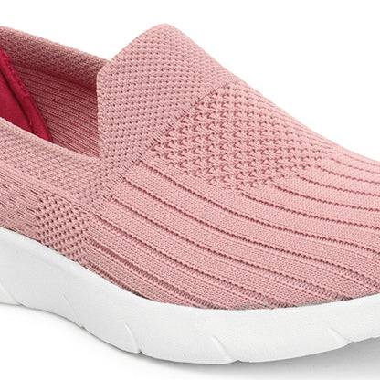 Women Textured Round Toe Flyknit Mesh Slip-On Sneakers